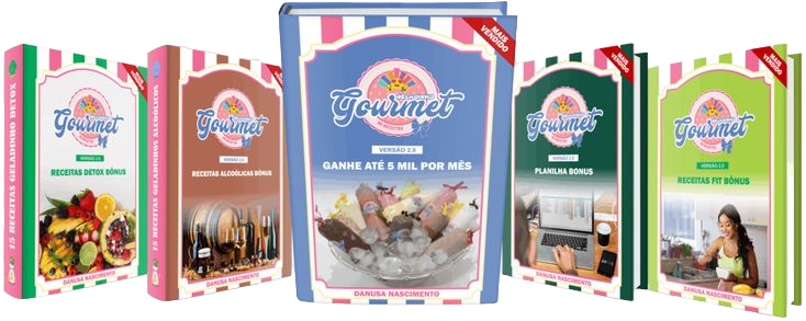 Materiais digitais de receitas de geladinhos gourmet